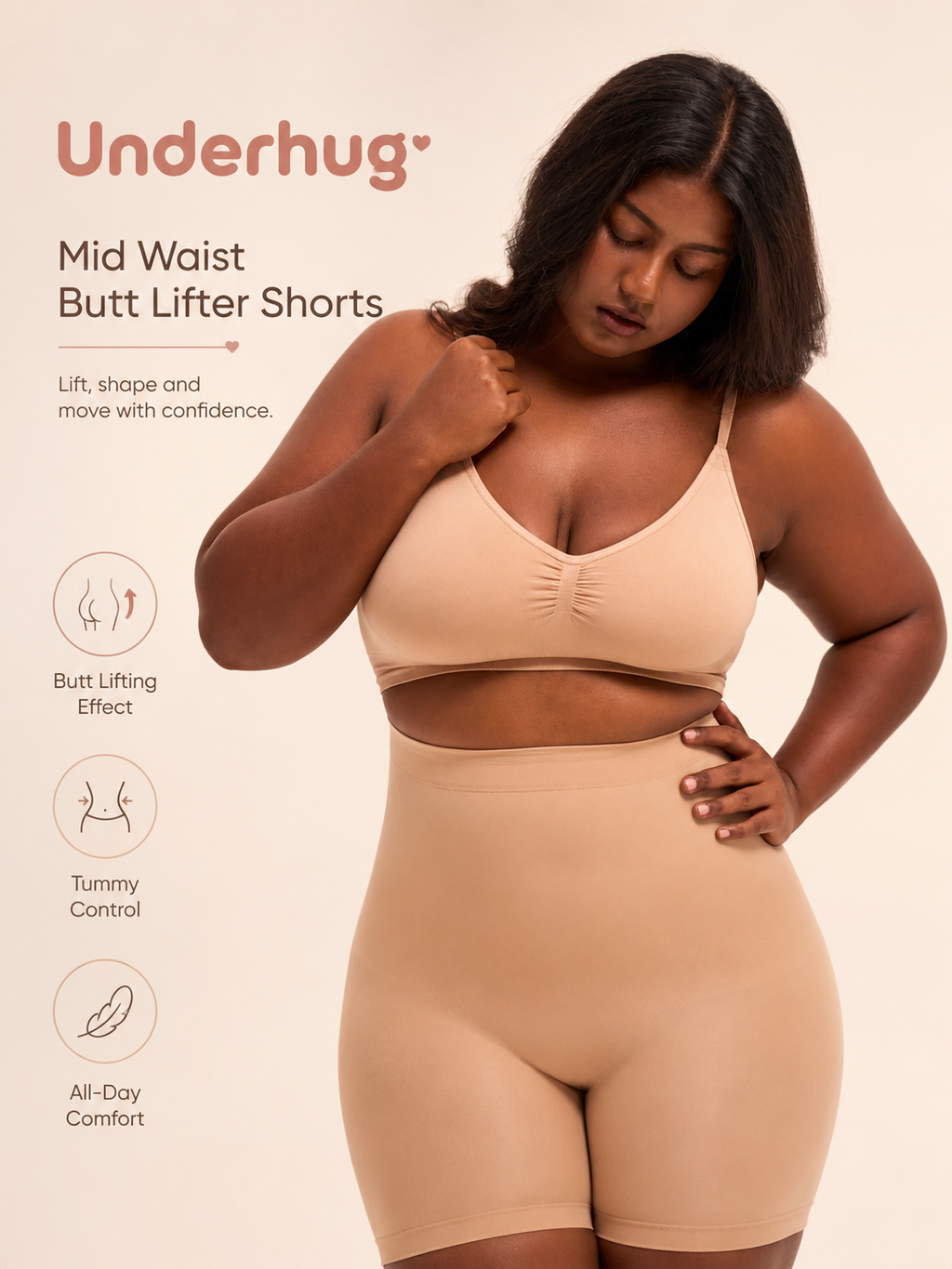 Mid Waist Butt Lifter Shorts