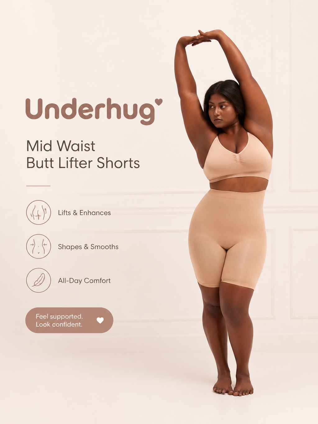 Mid Waist Butt Lifter Shorts