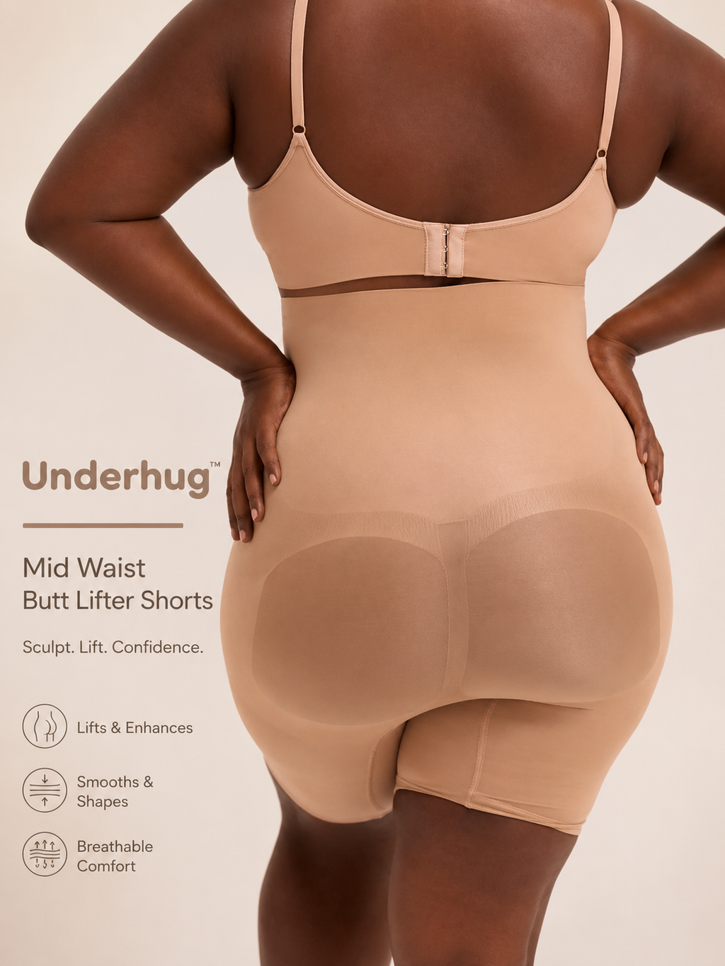 Mid Waist Butt Lifter Shorts