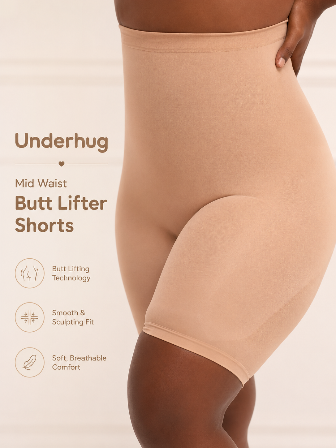 Mid Waist Butt Lifter Shorts